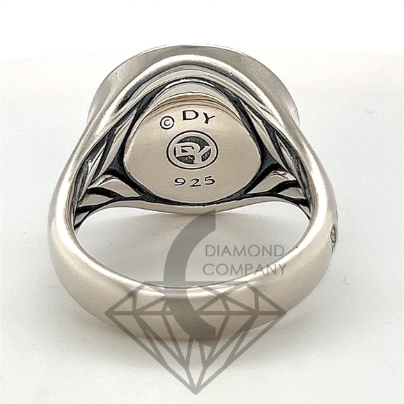 David Yurman PETRVS Lion Tag Coin Signet Men's Ring Size 5 Silver Brand New DY - Picture 7 of 10